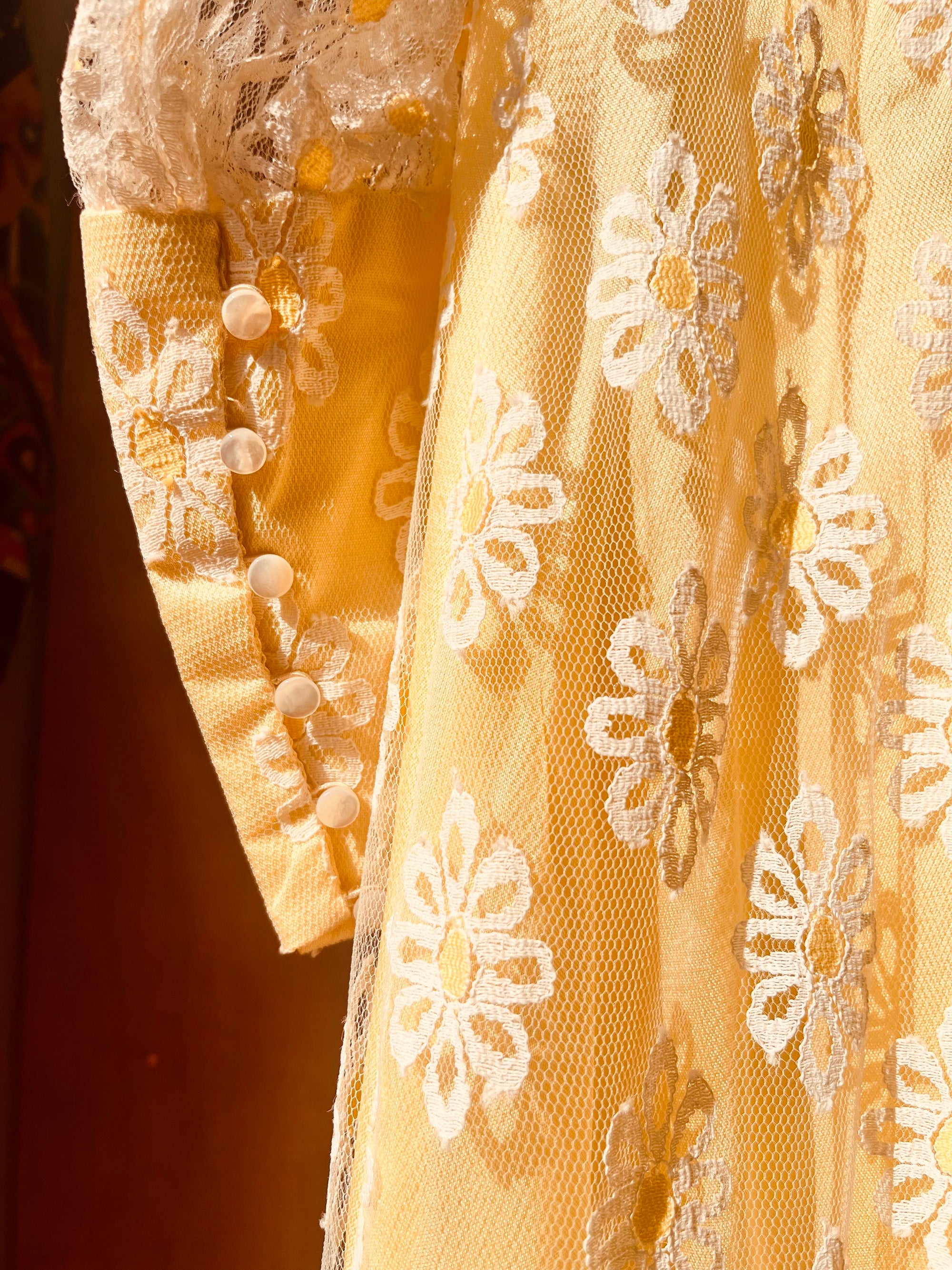 60s/70s Yellow/White Daisy Maxi Dress