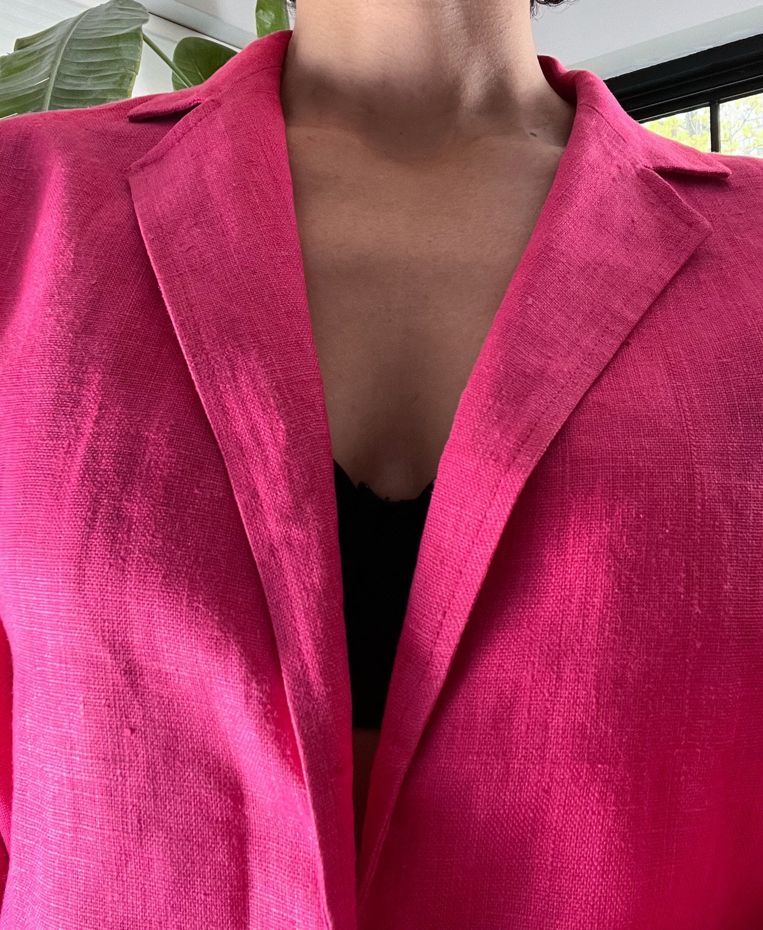 Pink Linen Blazer