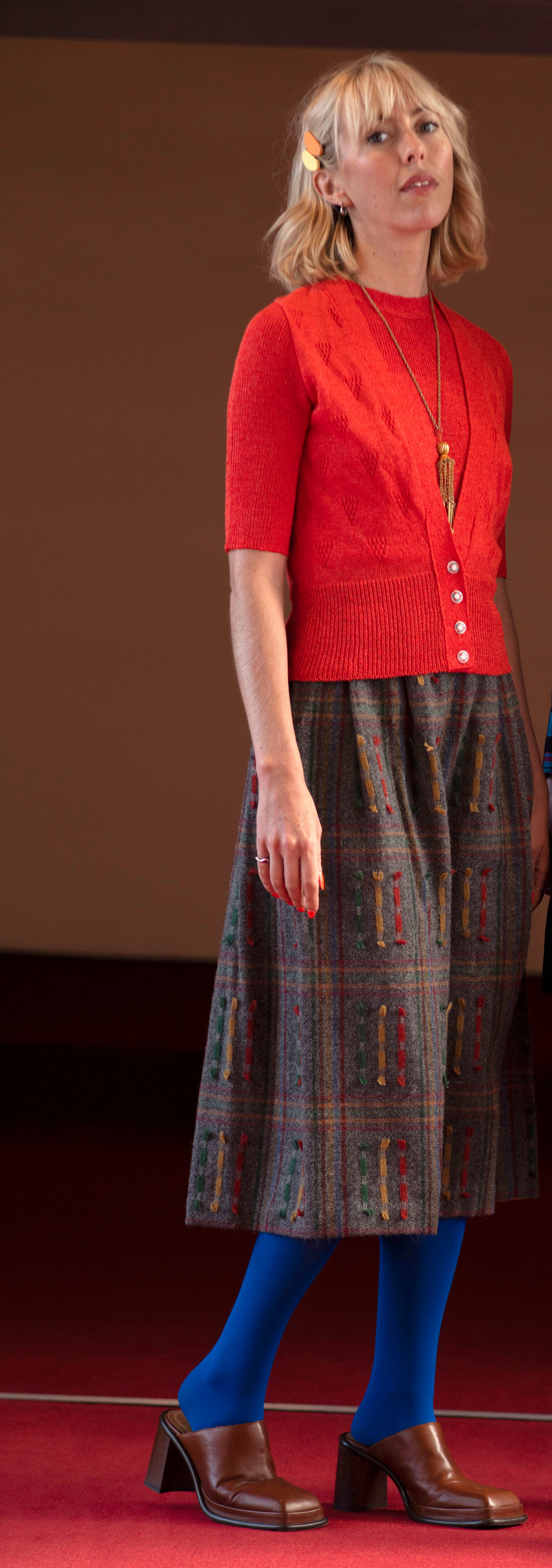 Raw Thread Wool Skirt