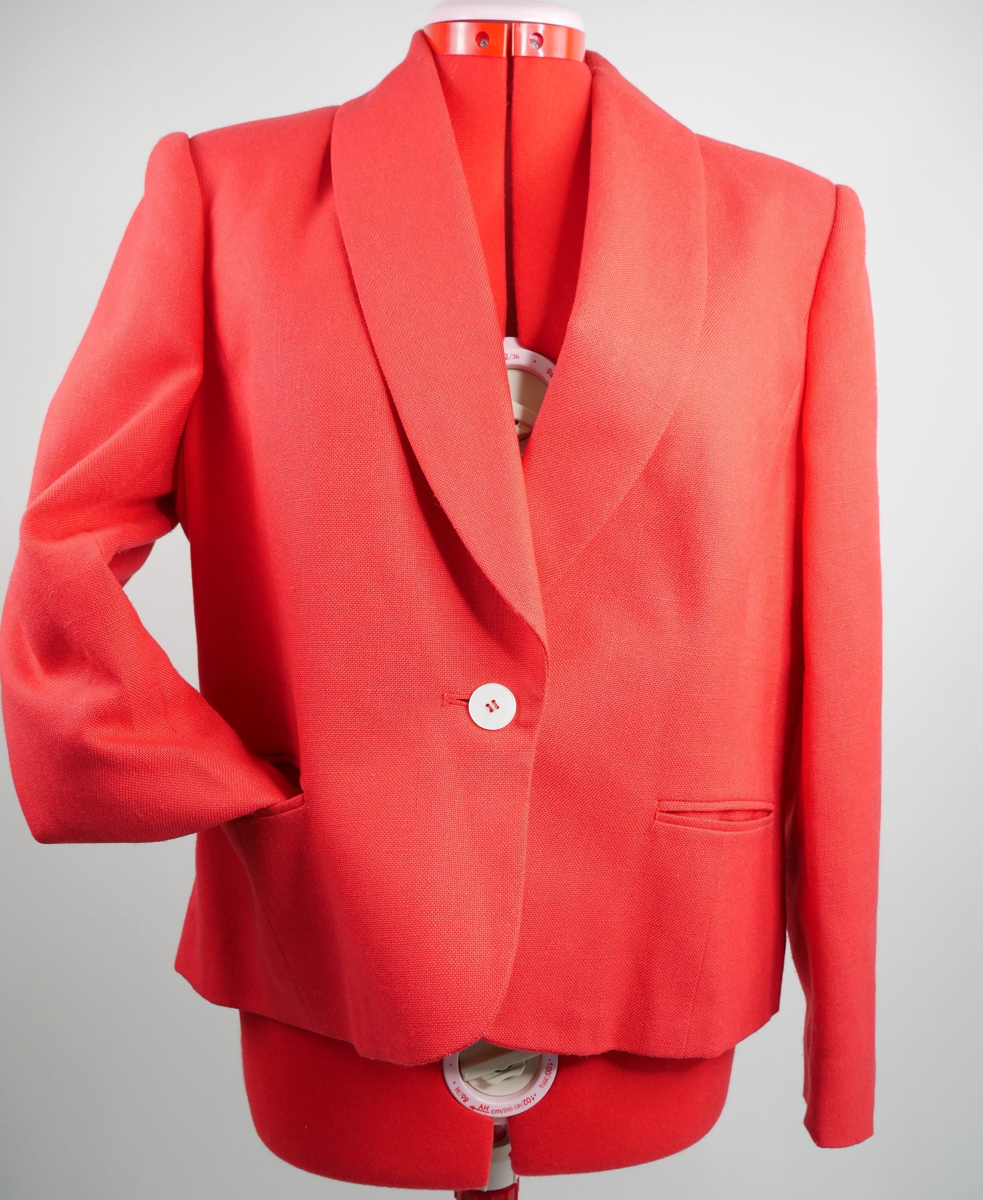 Red Single Button Blazer