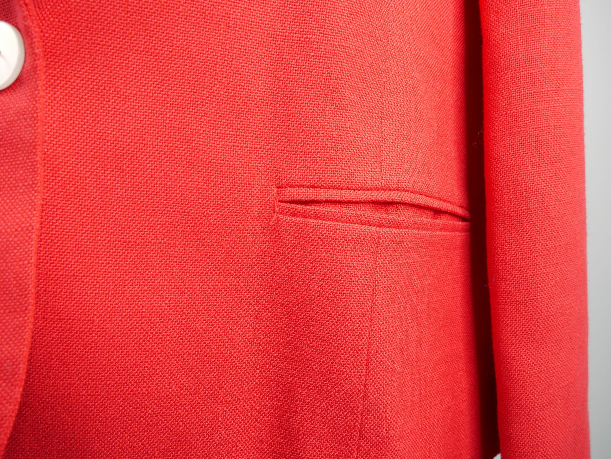 Red Single Button Blazer