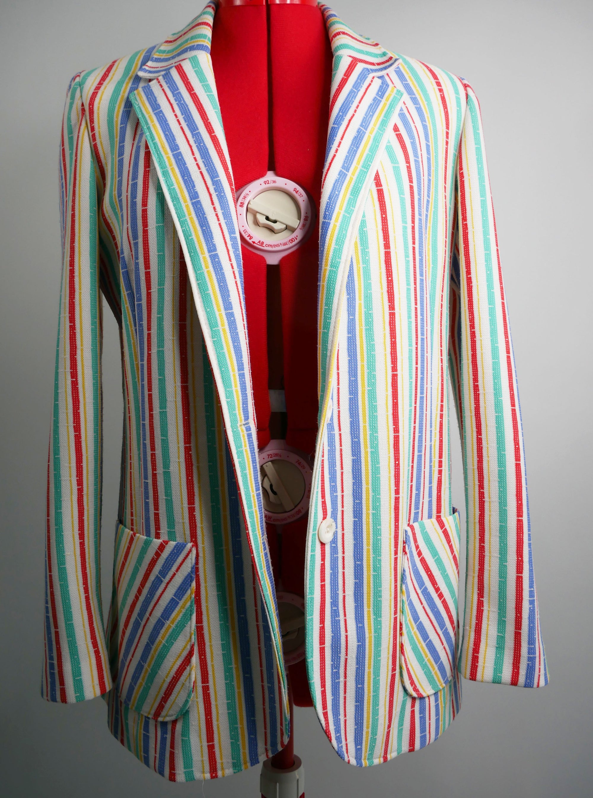 Multicolored Button Blazer