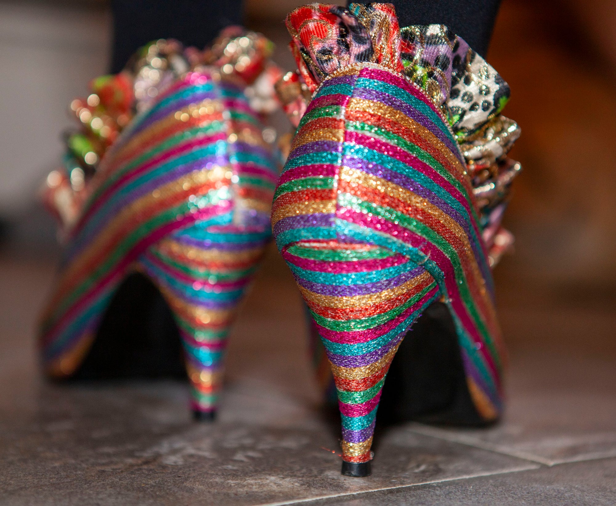 Rainbow Striped Heels