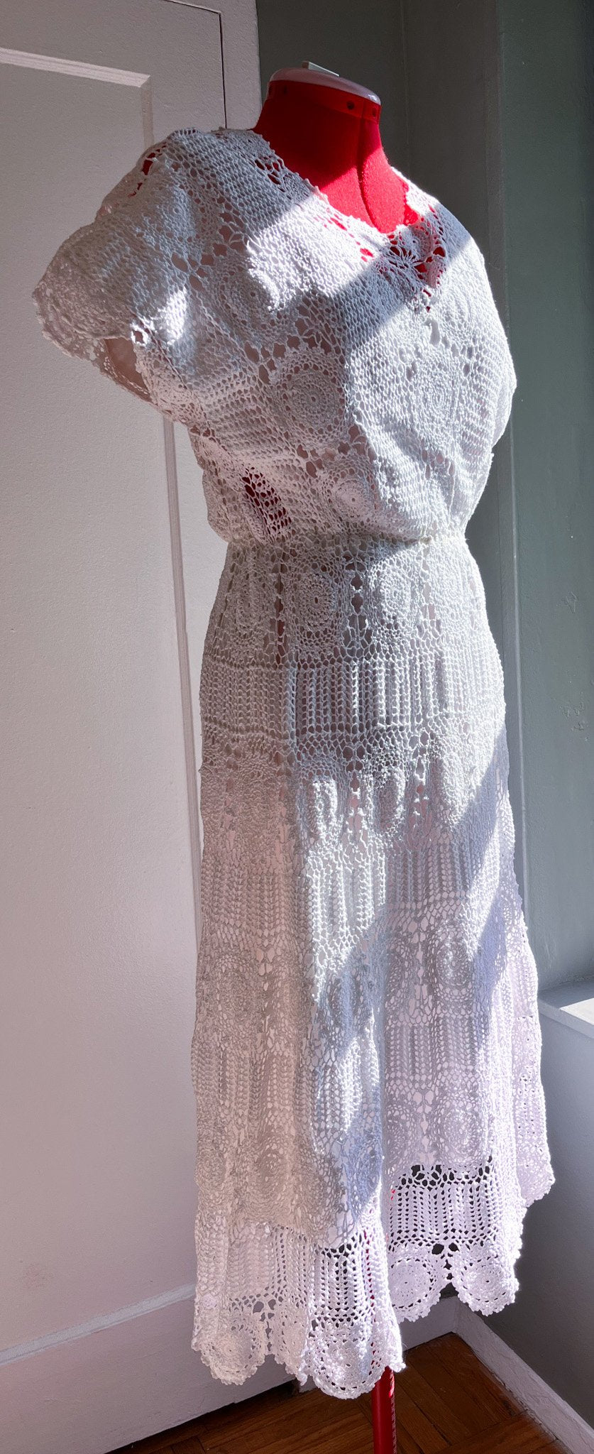 White Crochet Dress