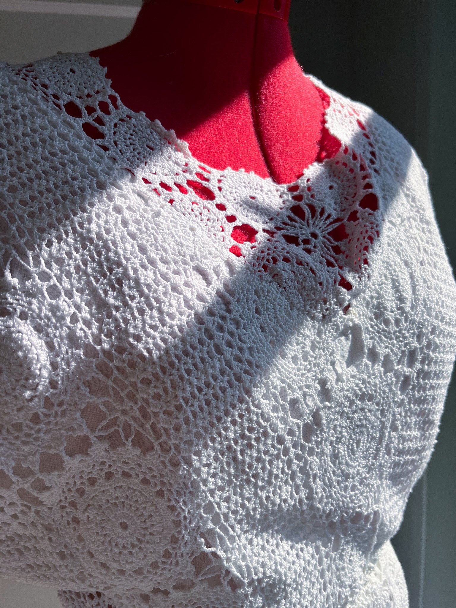 White Crochet Dress