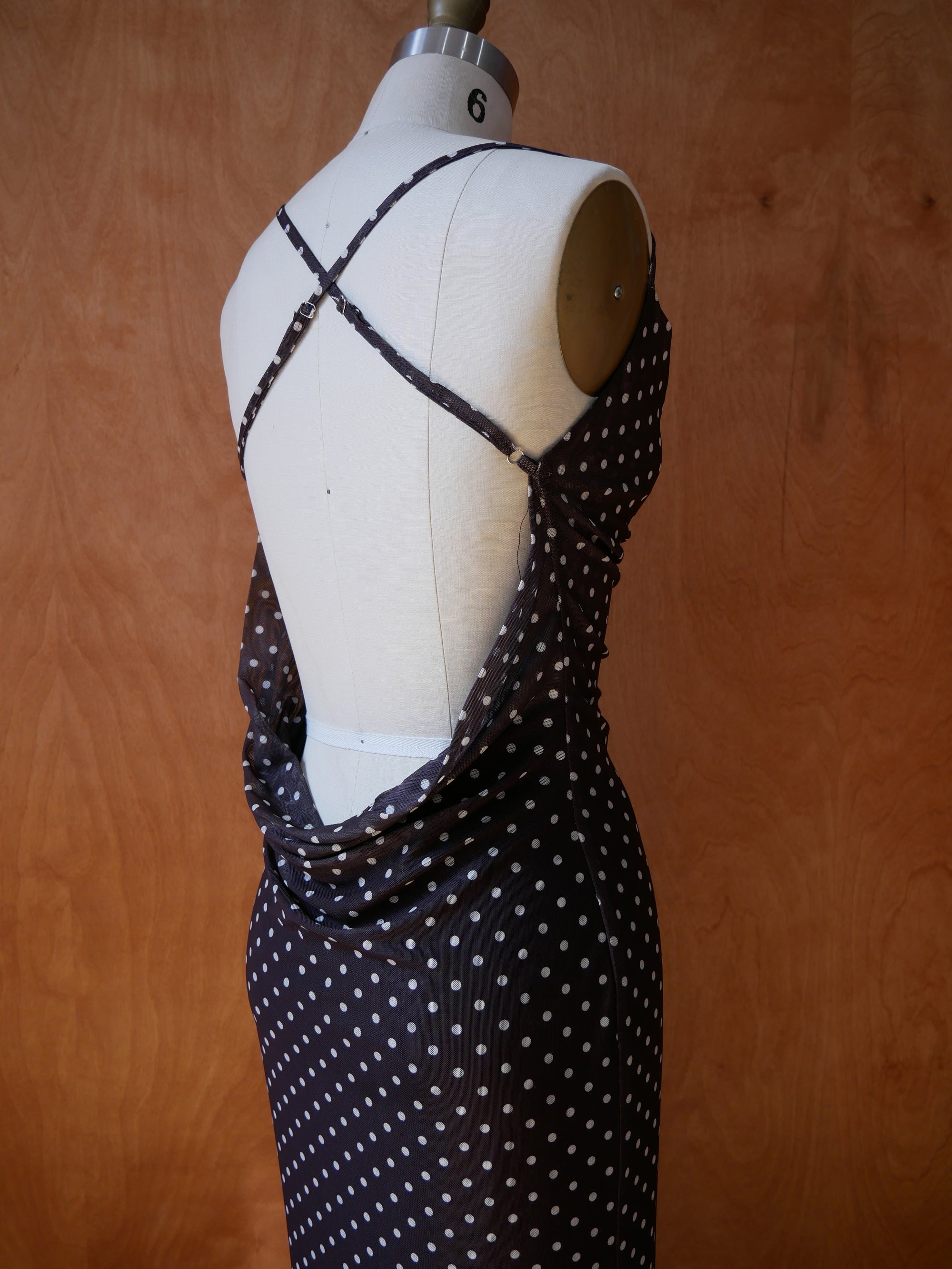 Polka Dot Mesh Mermaid Dress