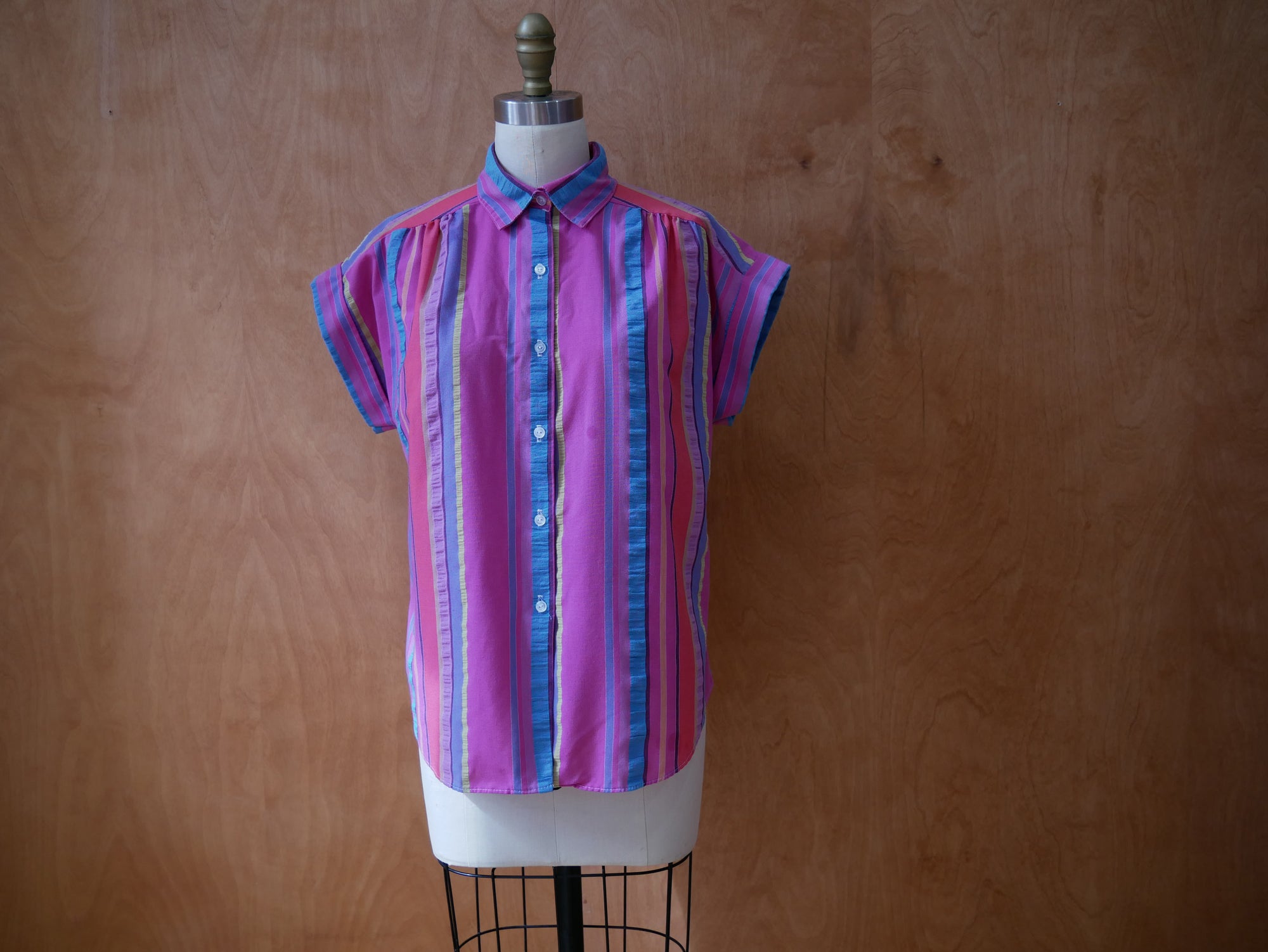Act 111 Rainbow Striped Button Up