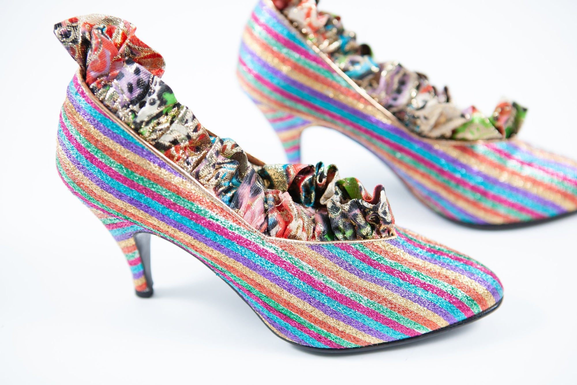 Rainbow Striped Heels