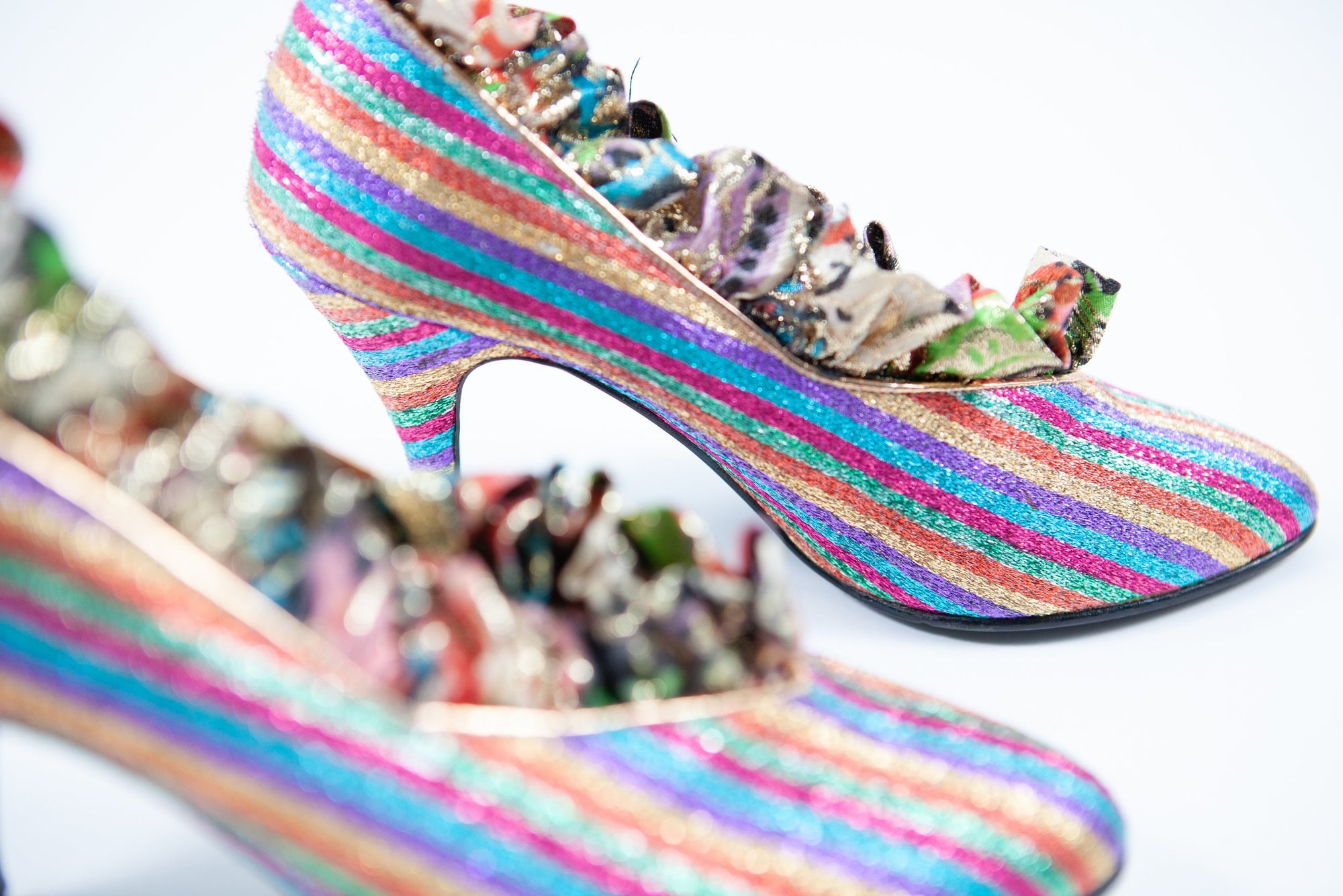 Rainbow Striped Heels